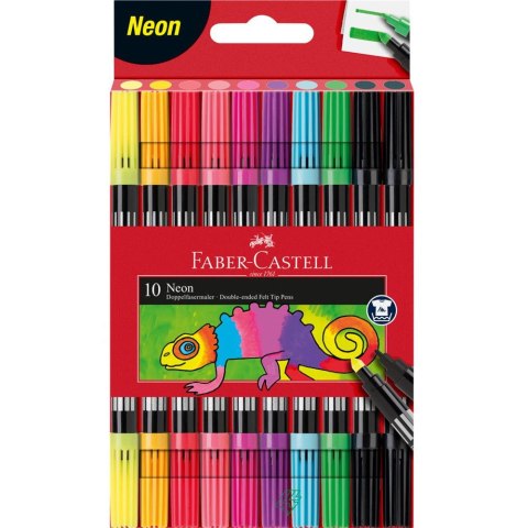 Flamastry dwustronne NEON 10 kolorów 151109 Faber-Castell Flamastry dwustronne NEON 10 kolorów 151109 Faber-Castell