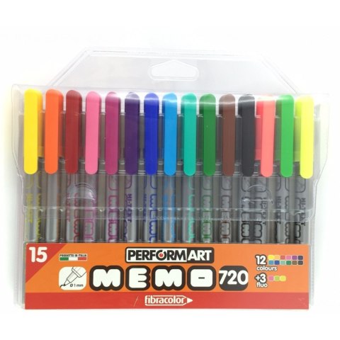 Mazaki FINELINER 12kol+3kol fluo Mazaki FINELINER 12kol+3kol fluo