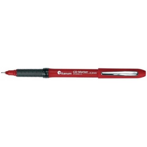 Marker do CD czerwony 0.5 mm PY1094C-01 TITANUM